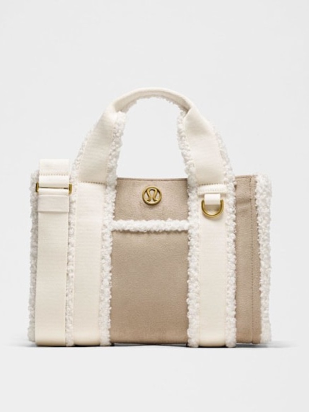 Lululemon Boxy Mini Tote Bag 4.5L Faux Shearling Trims